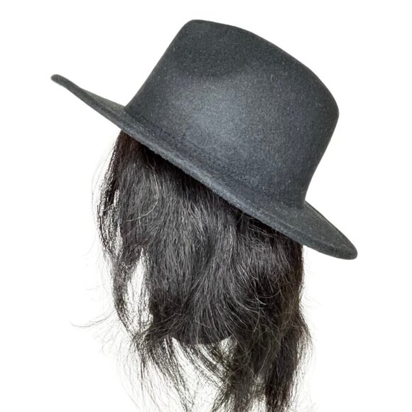 Unbranded Red Bottom Fedora Black Wool Felt Wide Brim Hat main image 7